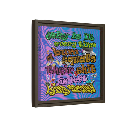 the bum's shit - framed canvas art (light blue-purple wave)