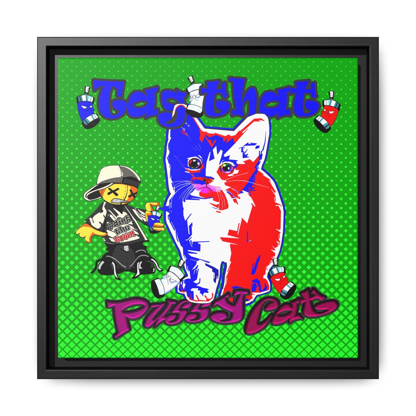 tag that - framed canvas art (logo green)