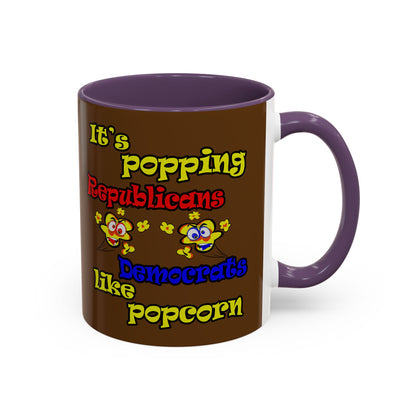 popping like popcorn - Accent Mug (brown)