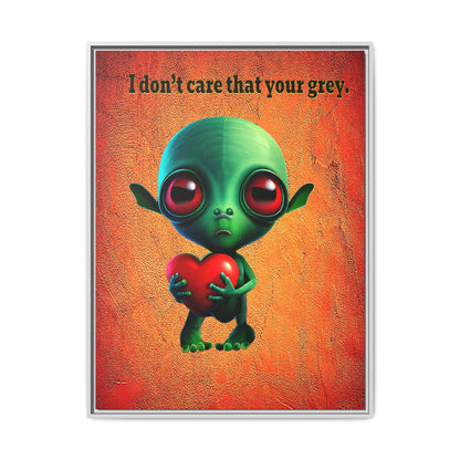 I don't care that your grey - framed canvas art (burnt orange)