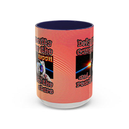 defy conquer reach - Accent Mug (yellow-orange wave)