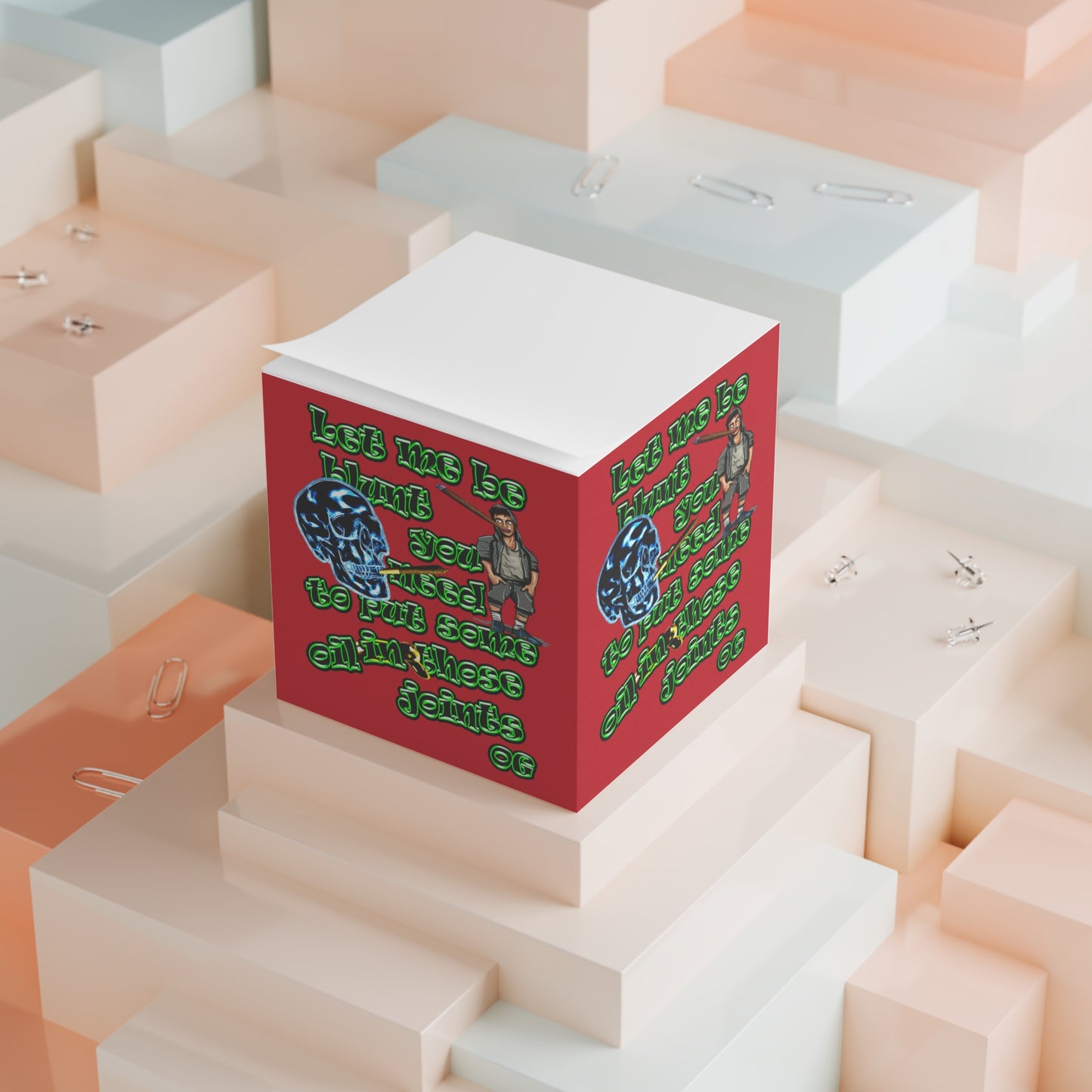 og - note cube (dark red)