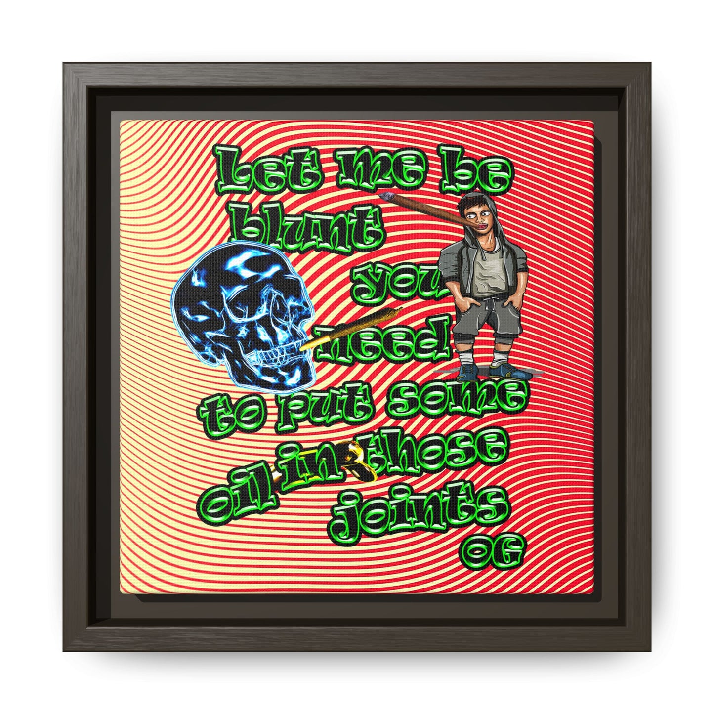 og - framed canvas art (yellow-orange wave)