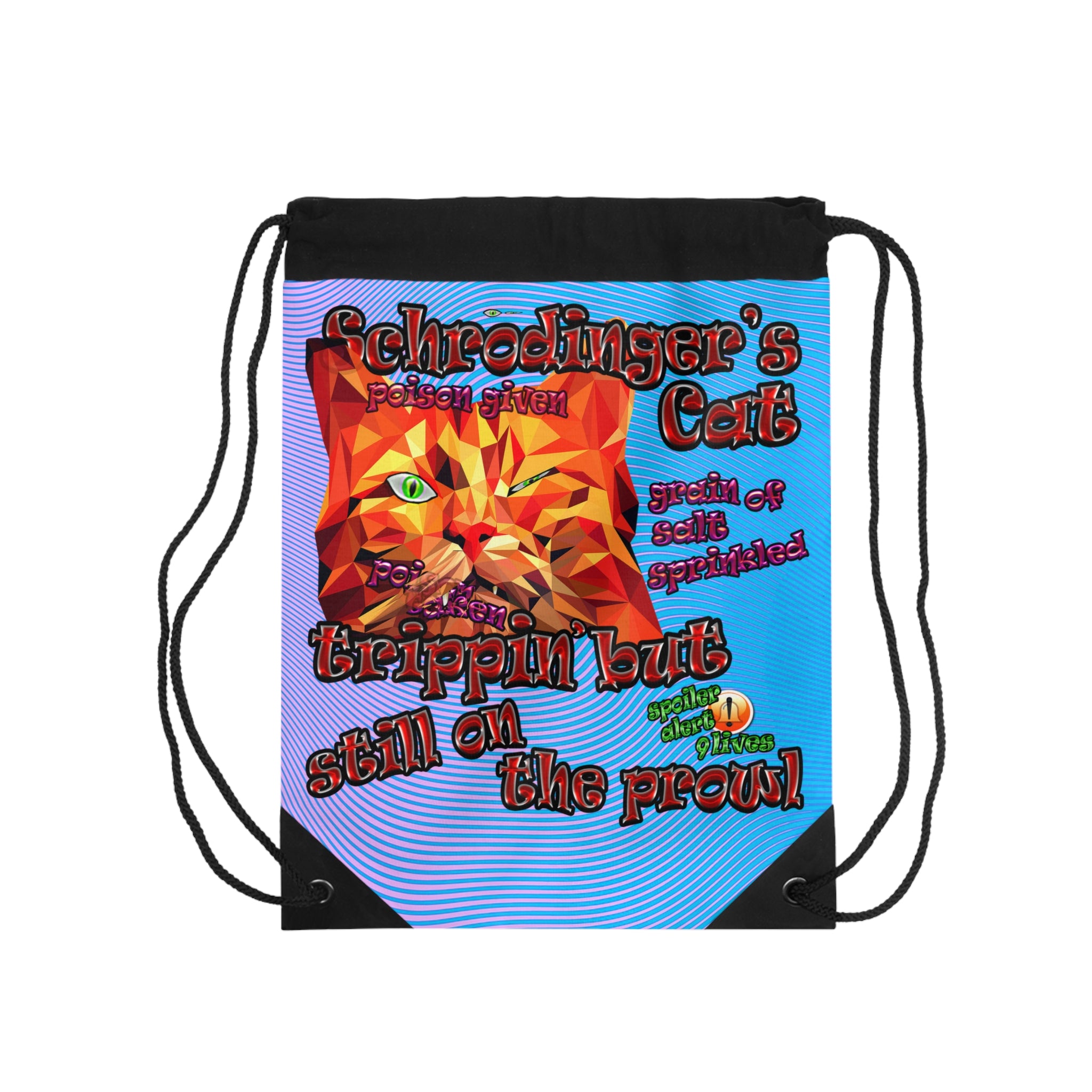 schrodinger's cat - Drawstring Bag (light blue-purple wave)