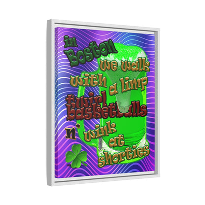 celtics logo - framed canvas art (purple wave)