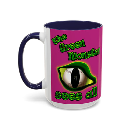 green monster - Accent Mug (pink)