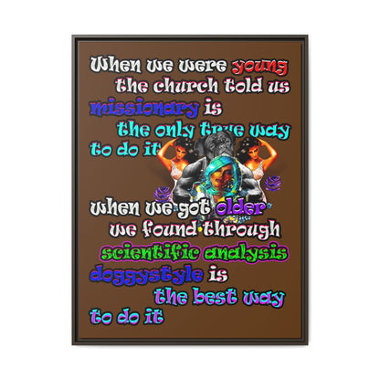 doggystyle - framed canvas art (brown)