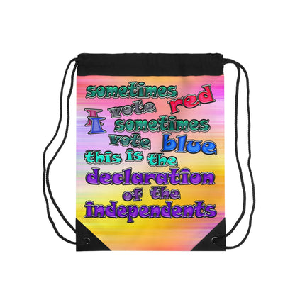 declaration of the independents - Drawstring Bag (color blur)