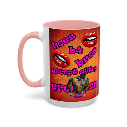 hoes b4 bros - Accent Mug (burnt orange)