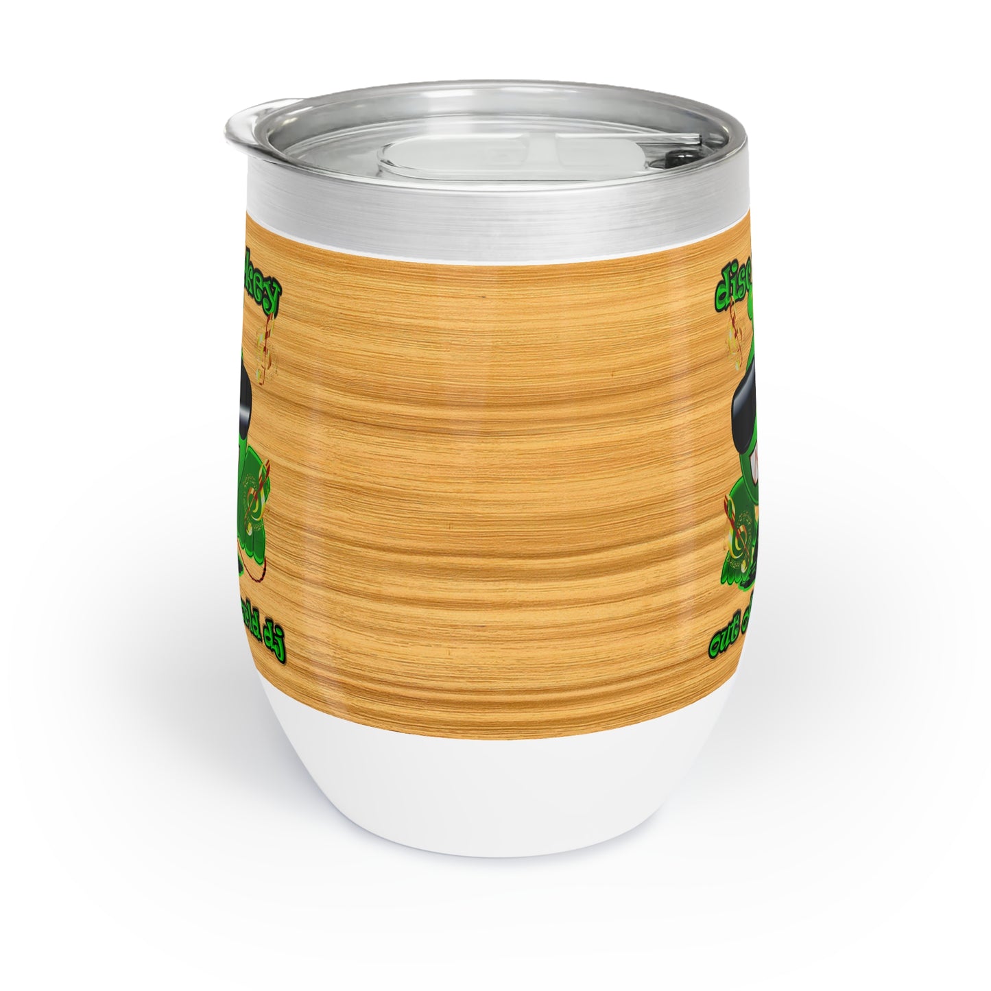 disc jockey - Chill Wine Tumbler (butterscotch wood finish)