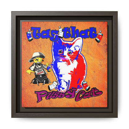 tag that - framed canvas art (burnt orange)