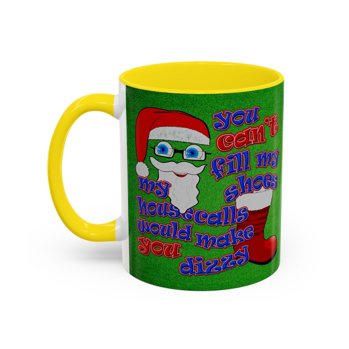 santa's shoes - Accent Mug (green turf)