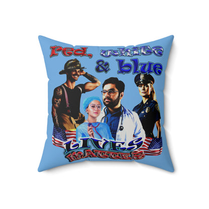 rw&b lives matter - Faux Suede Square Pillow - (light blue)