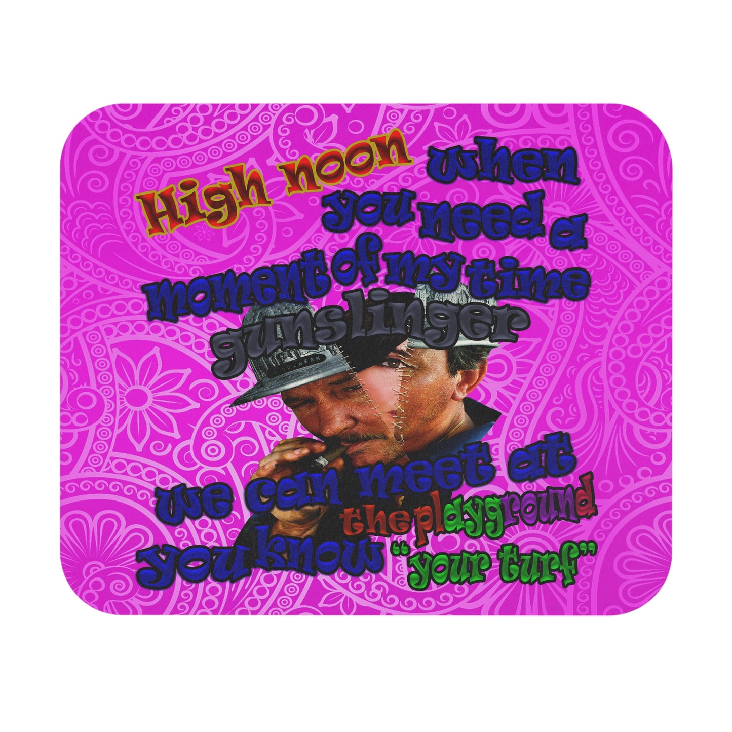 high noon - Mouse Pad (Rectangle) (pink swirl)