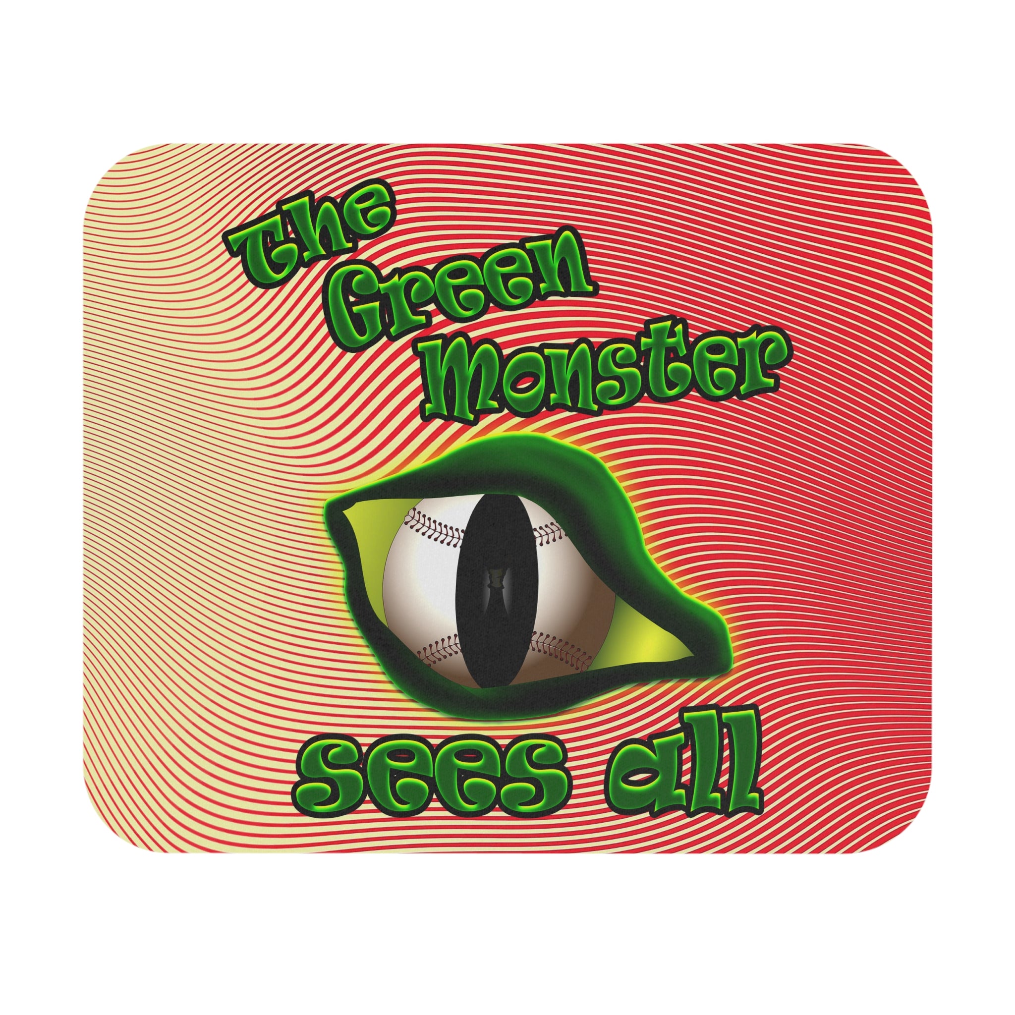 green monster - Mouse Pad (Rectangle) (yellow-orange wave)
