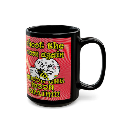 shoot the moon again - Black Mug (yellow-orange wave)