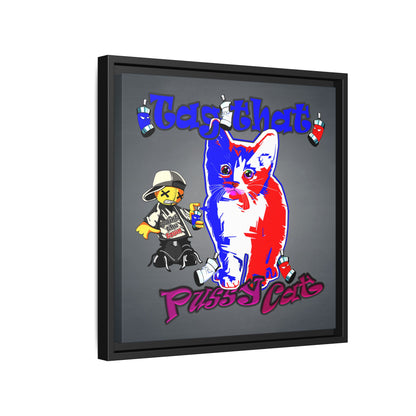 tag that - framed canvas art (grey-light grey)