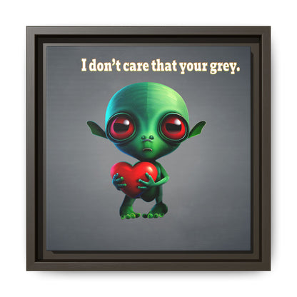 I don't care that your grey - framed canvas art (grey-light grey)