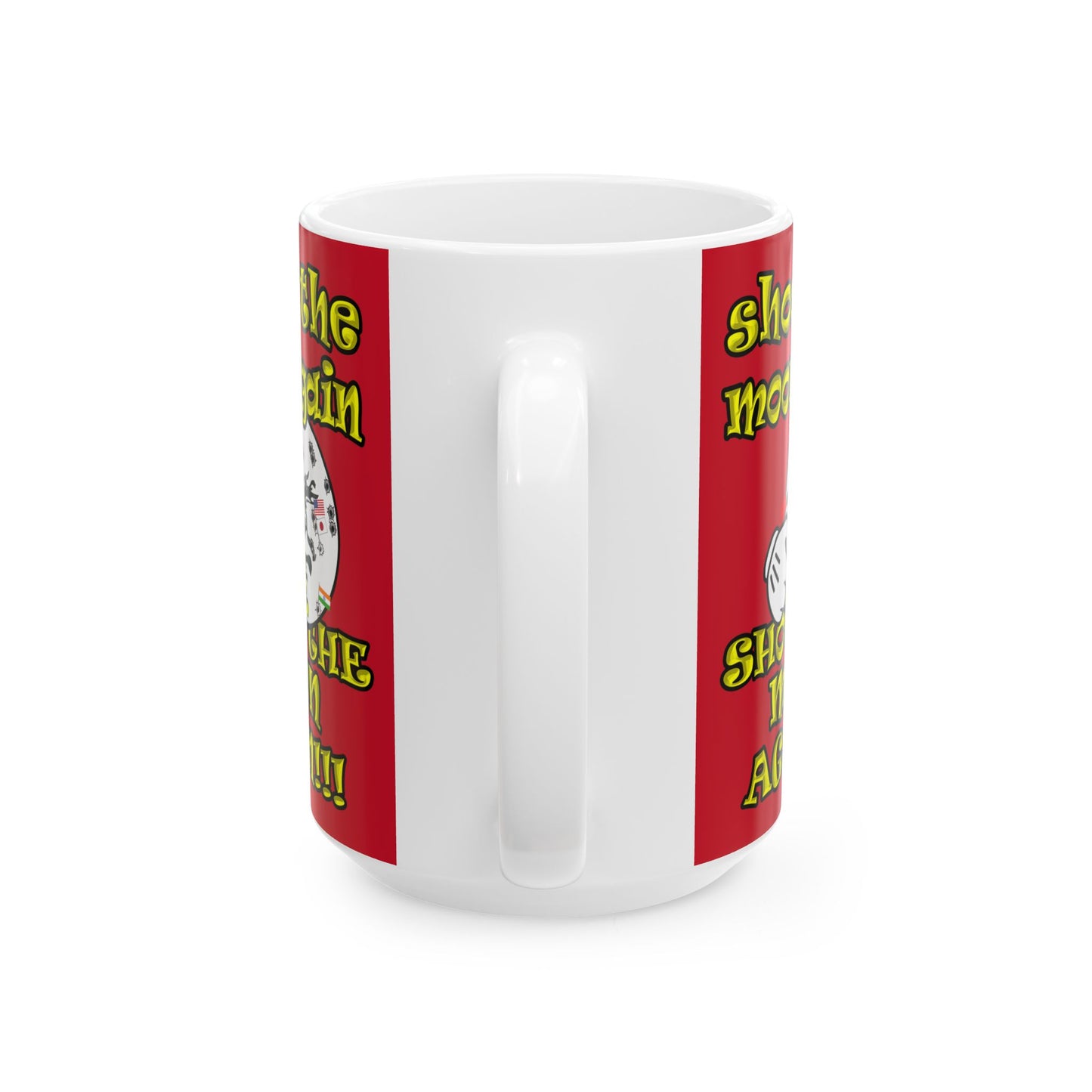 shoot the moon again - White Mug (dark red)