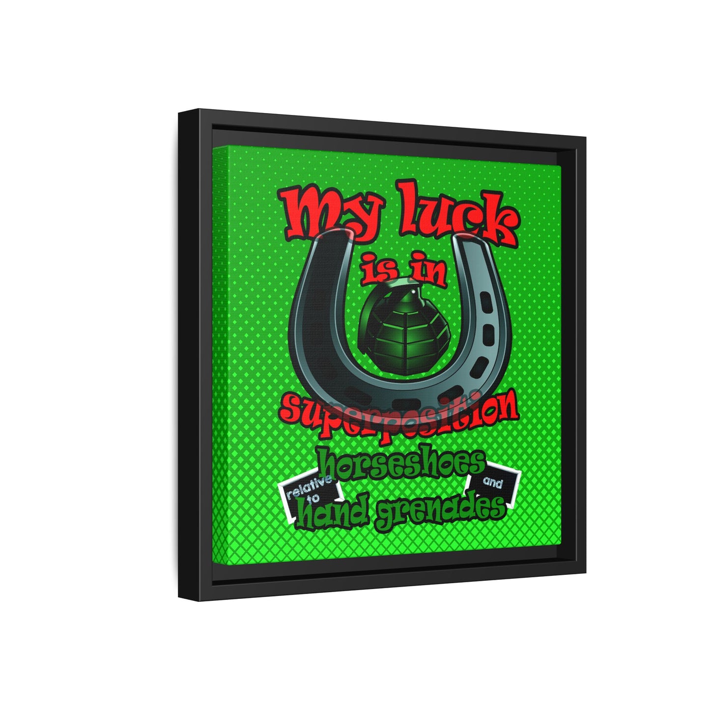 my luck - framed canvas art (logo green)