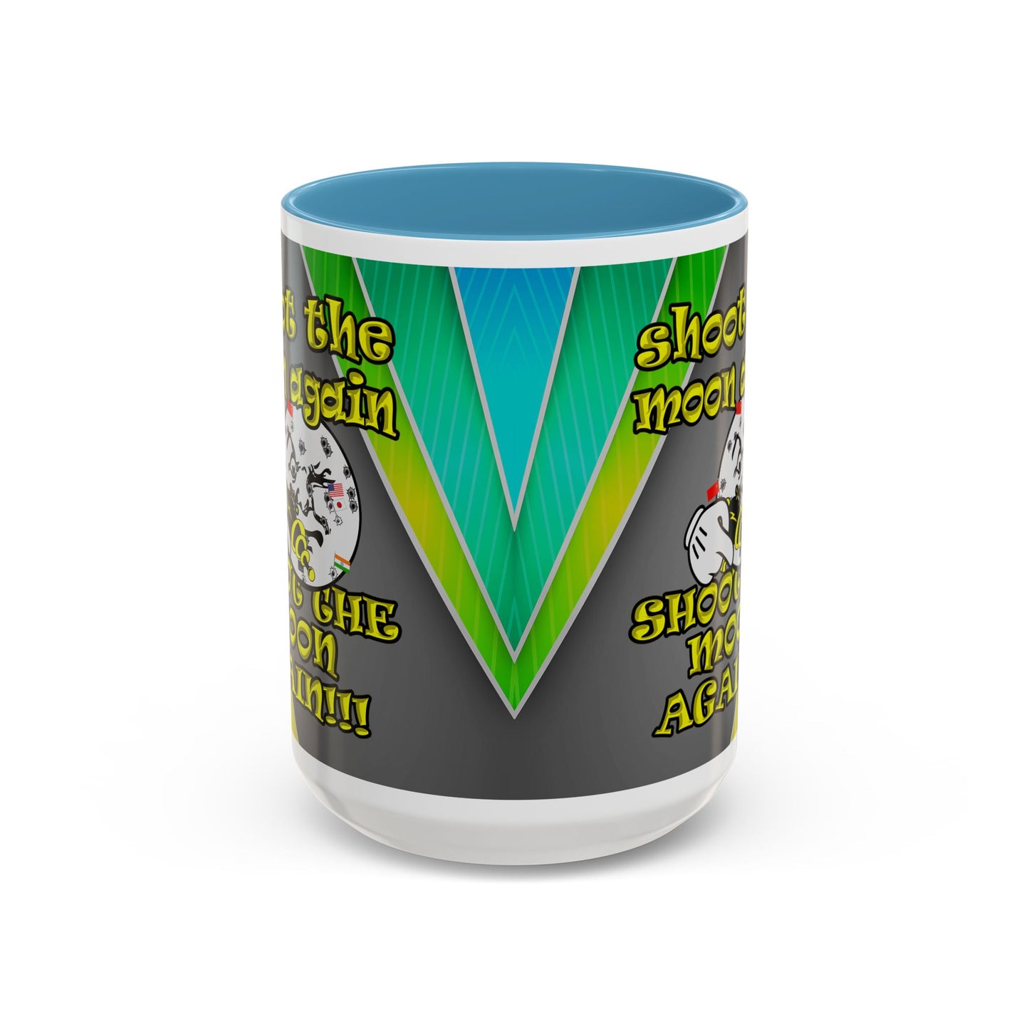 shoot the moon again - Accent Mug (rainbow split)