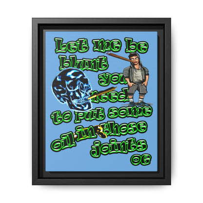 og - framed canvas art (light blue)