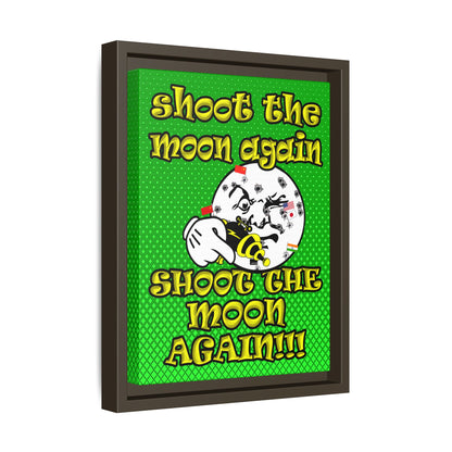 shoot the moon again - framed canvas art (logo green)