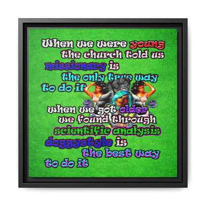 doggystyle - framed canvas art (green turf)