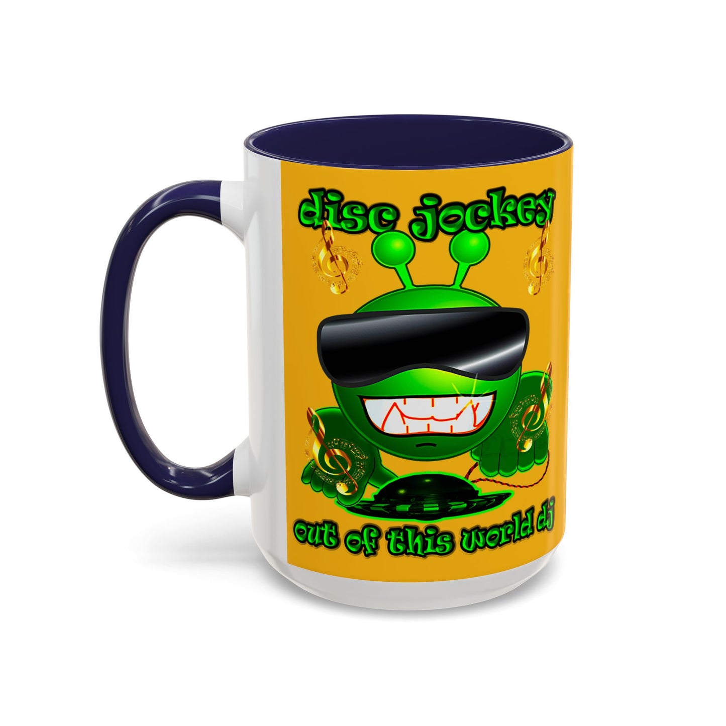 disc jockey - Accent Mug (yellow)