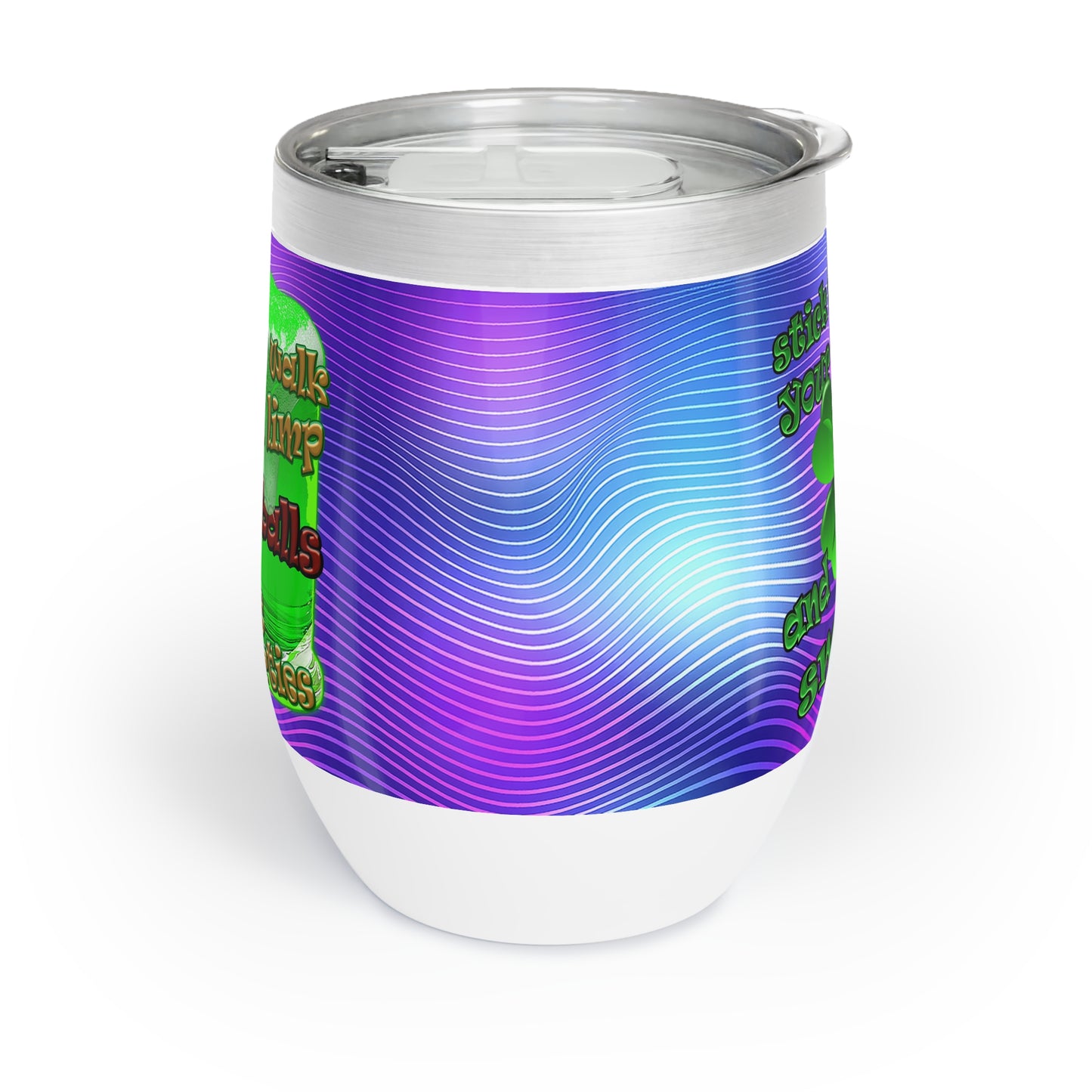 celtics logo - Chill Wine Tumbler (purple wave)