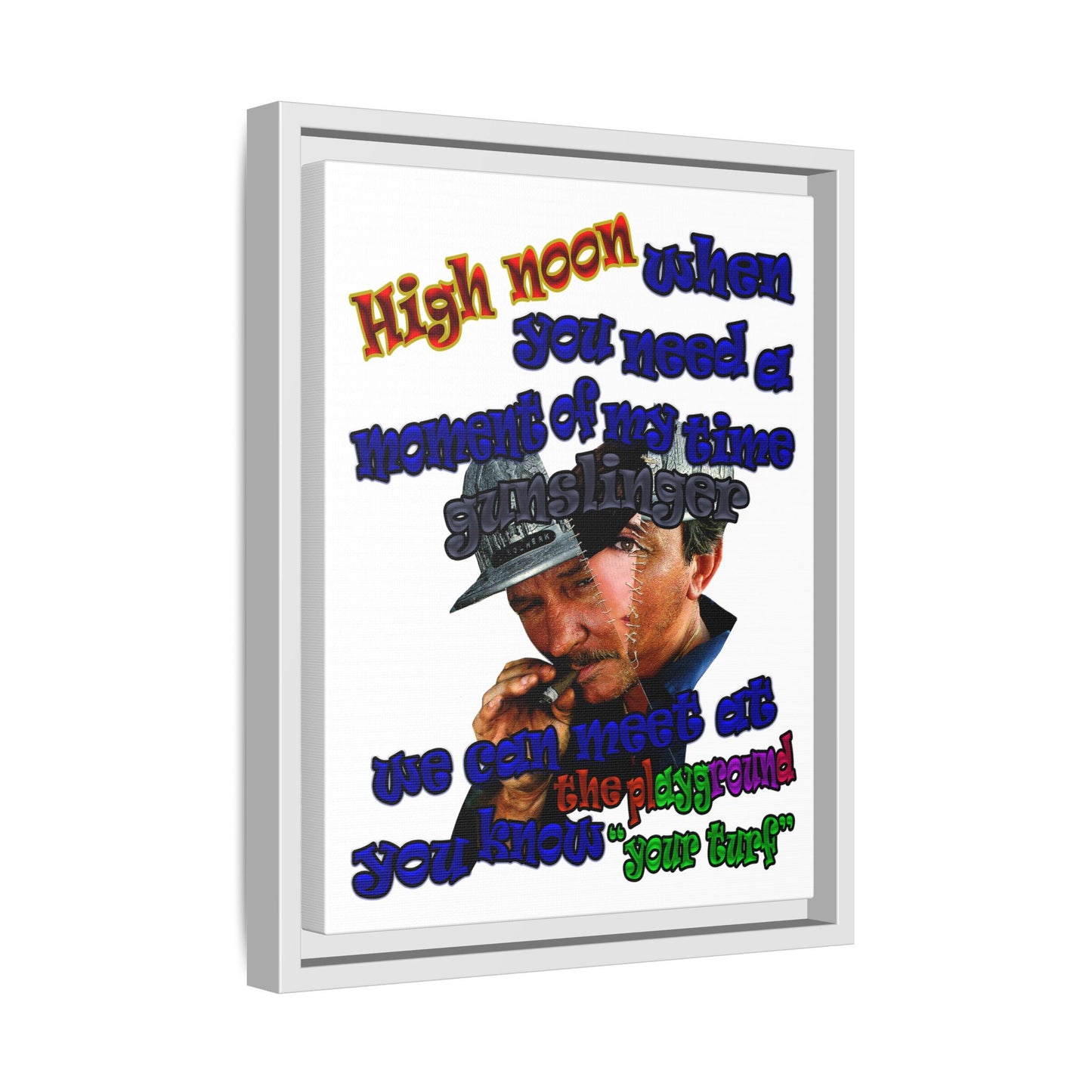 high noon - framed canvas art (white)
