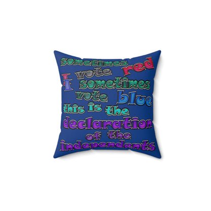 declaration of the independents - Faux Suede Square Pillow - (dark blue)