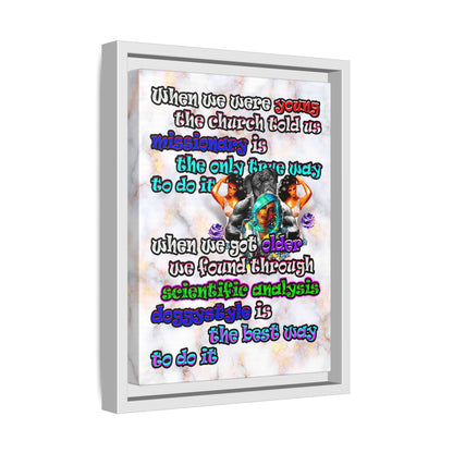 doggystyle - framed canvas art (white marble)