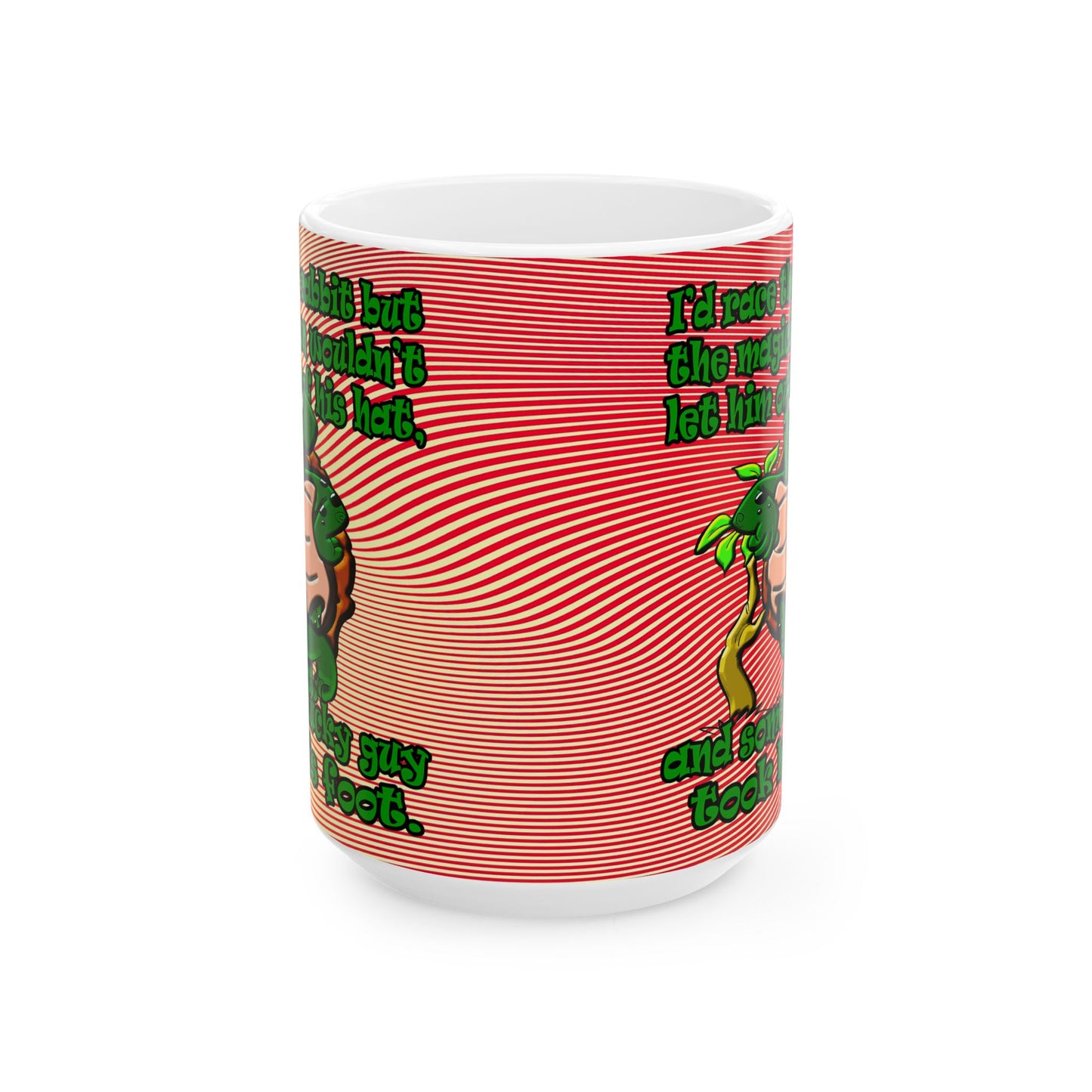 turtle race - White Mug (yellow-orange wave)