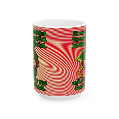 turtle race - White Mug (yellow-orange wave)