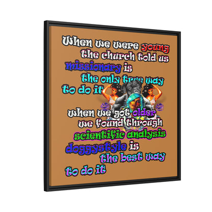 doggystyle - framed canvas art (light brown)