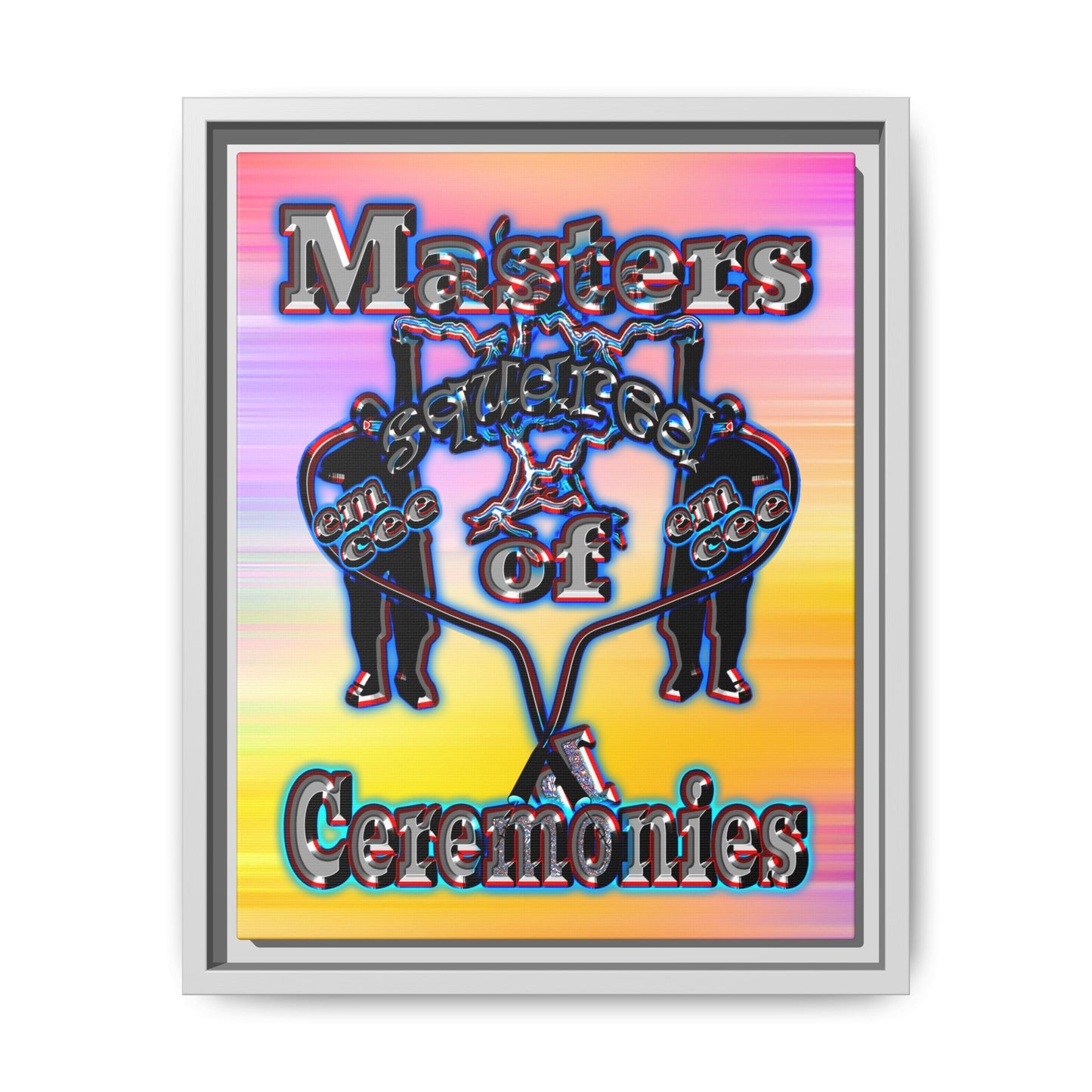 em cee squared - framed canvas art (color blur)