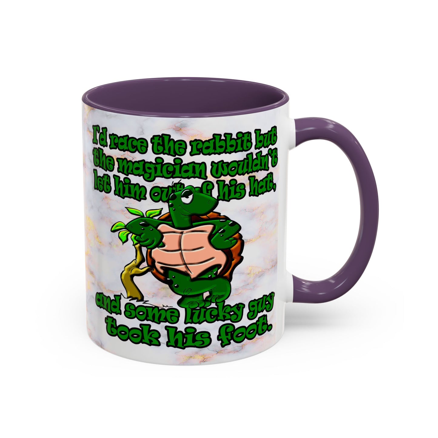 turtle race - Accent Mug (white marble)