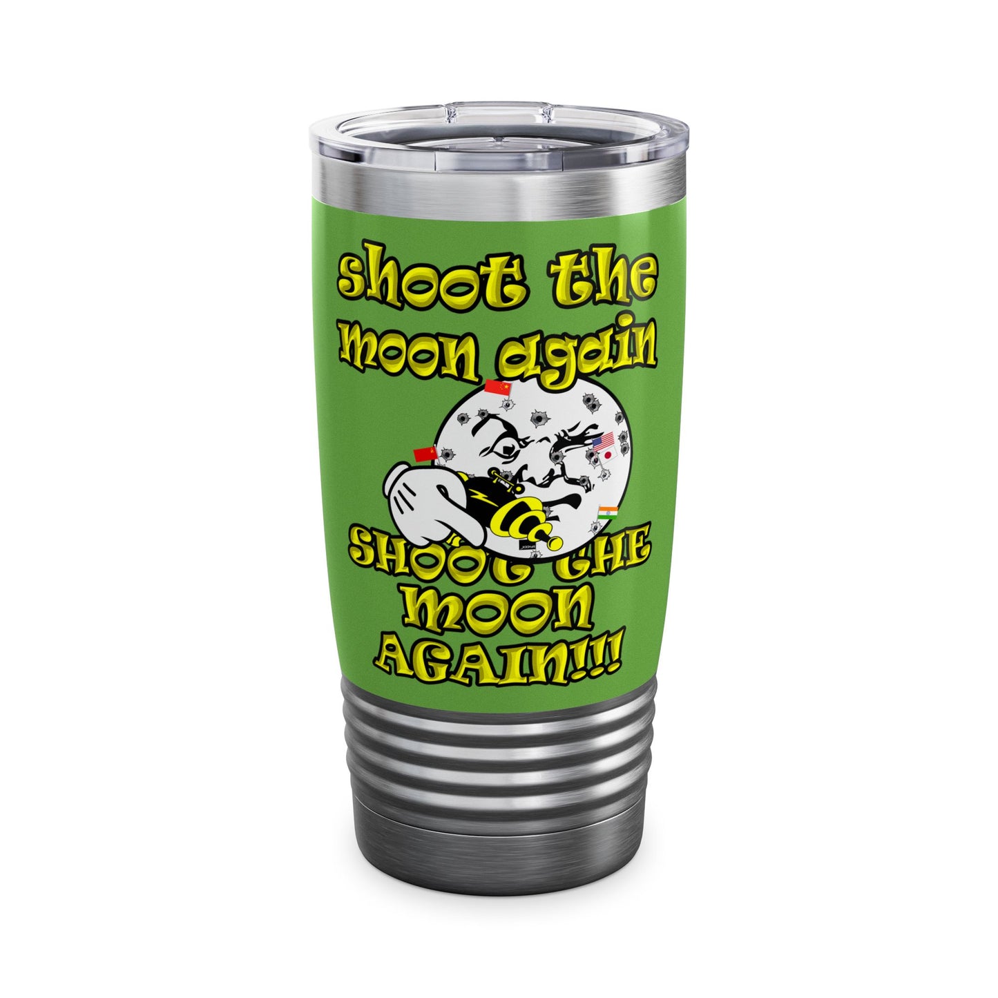 shoot the moon again - Ringneck Tumbler, 20oz (green)