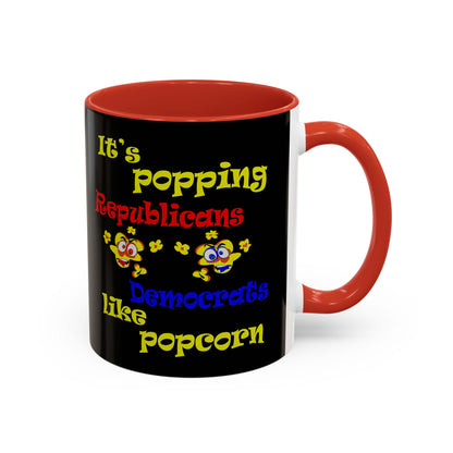 popping like popcorn - Accent Mug (black)