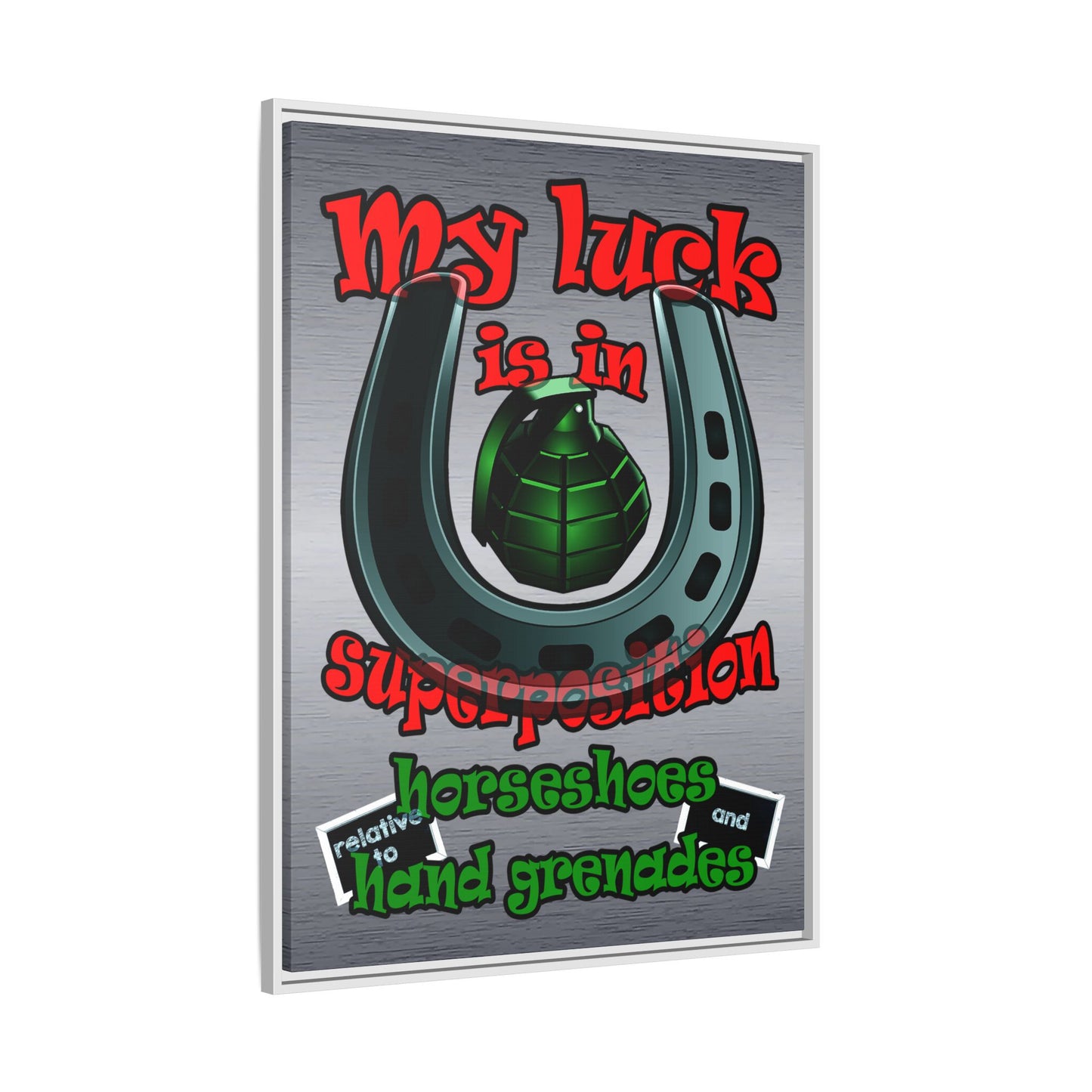 my luck - framed canvas art (brushed nickel)