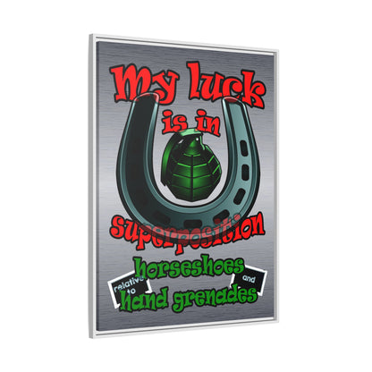 my luck - framed canvas art (brushed nickel)