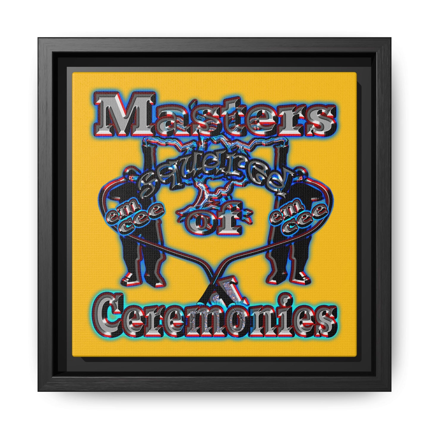 em cee squared - framed canvas art (yellow)