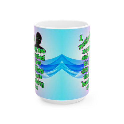 noticed you noticing - White Mug (light blue-pink wave)