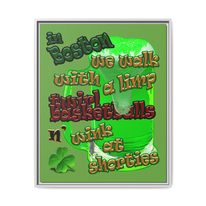 celtics logo - framed canvas art (green)