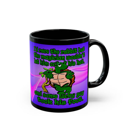 turtle race - Black Mug (purple-pink wave)