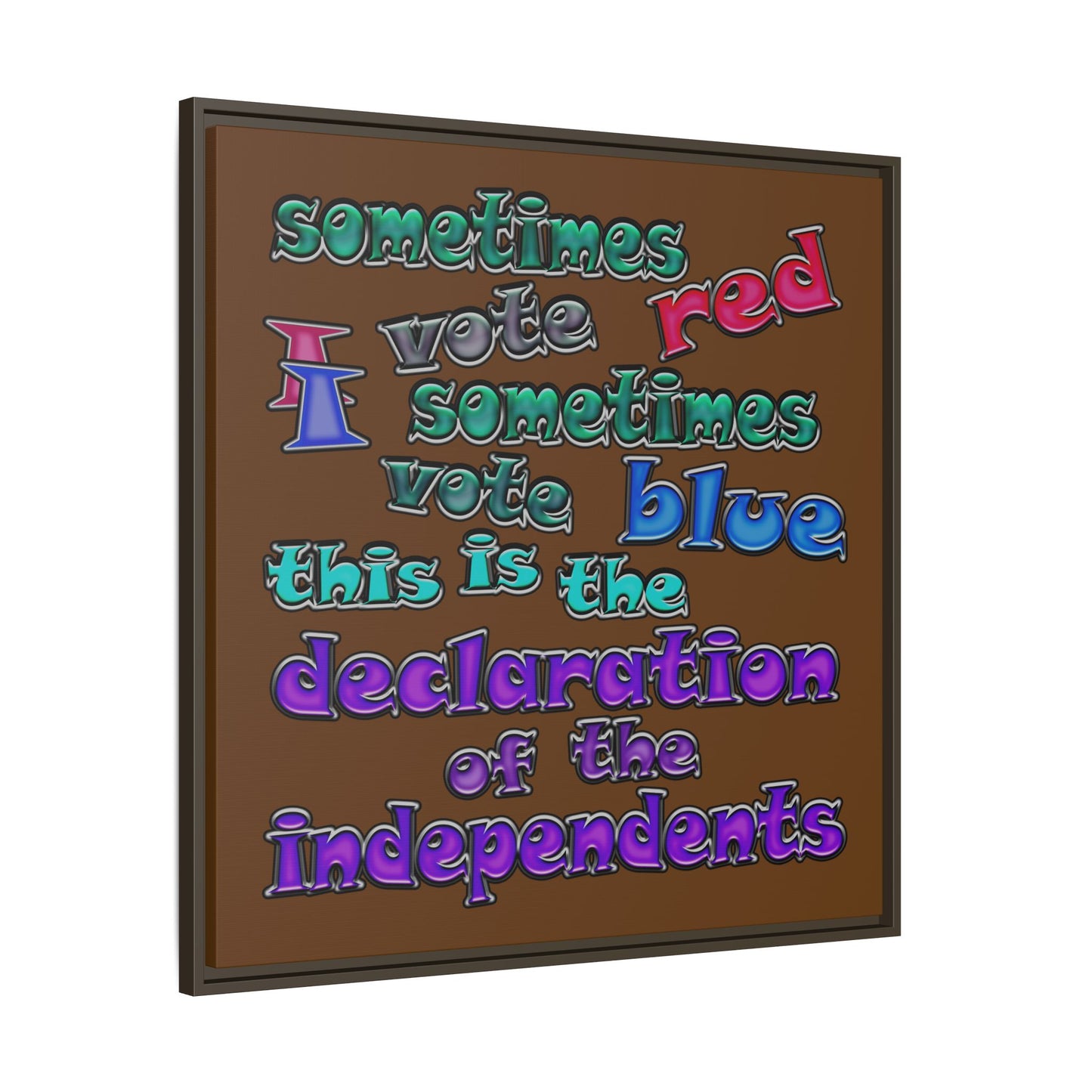 declaration of the independents - framed canvas art (brown)