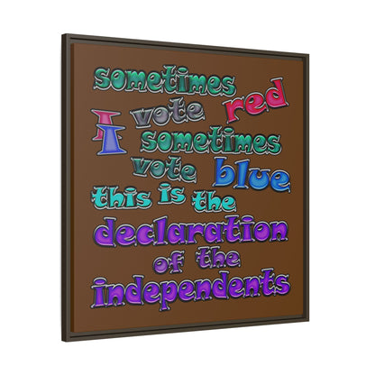 declaration of the independents - framed canvas art (brown)