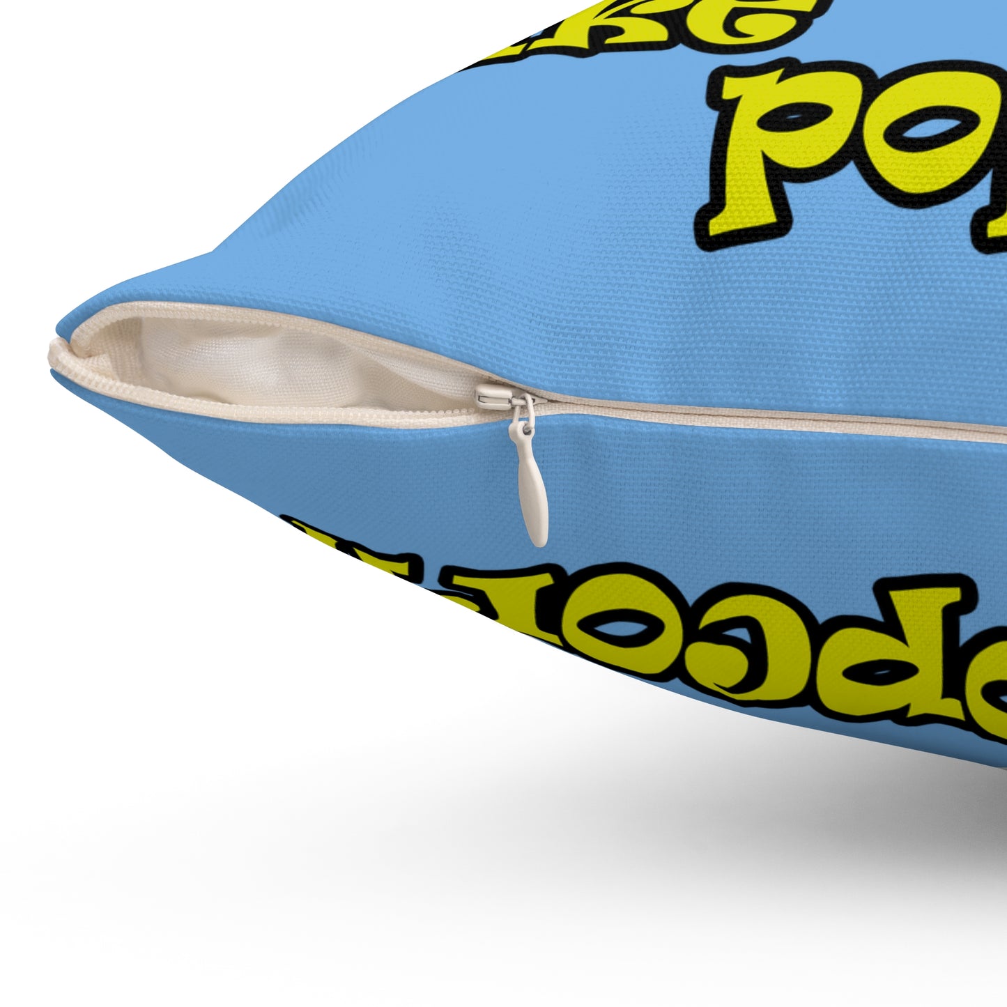 popping like popcorn - Spun Polyester Square Pillow - (light blue)