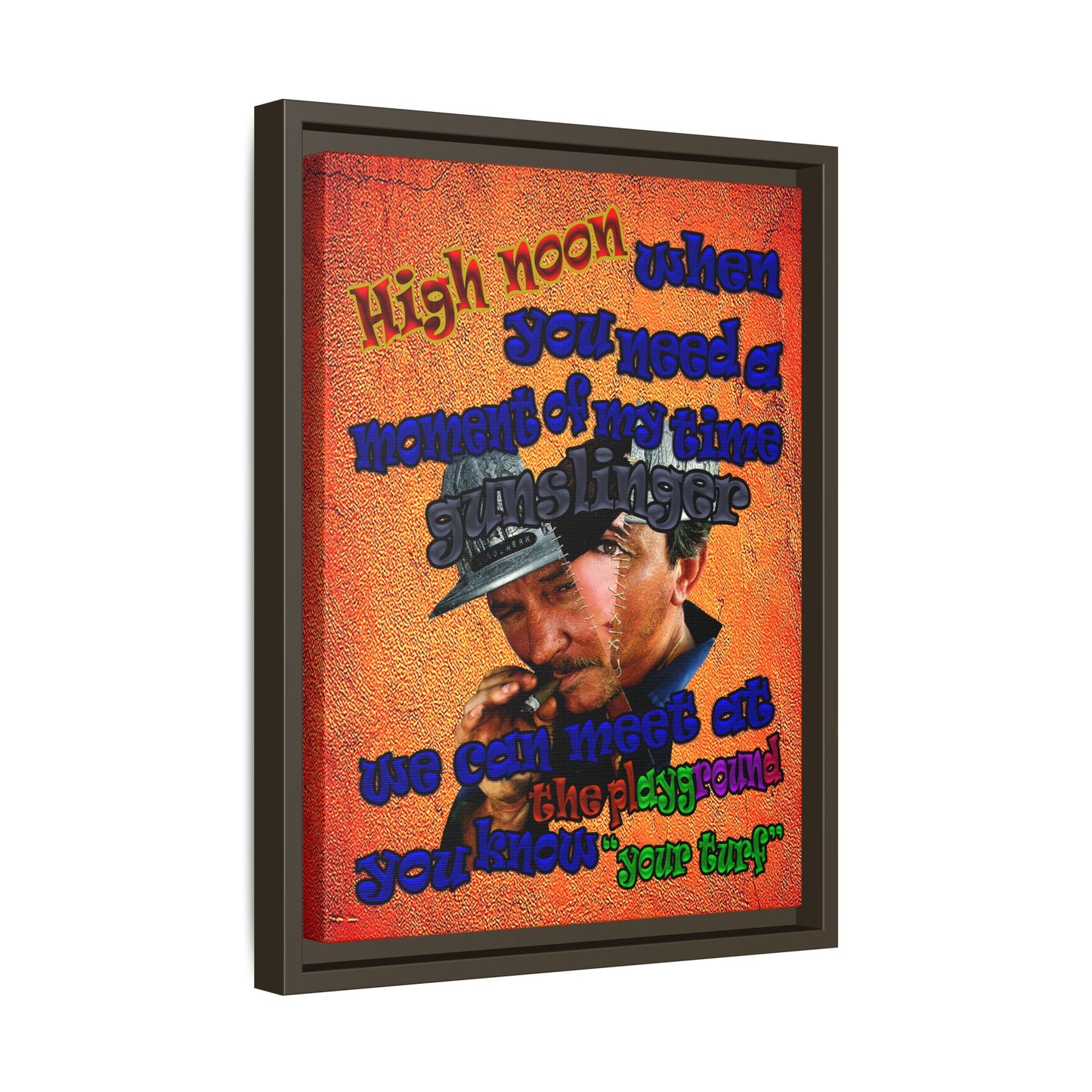 high noon - framed canvas art (burnt orange)